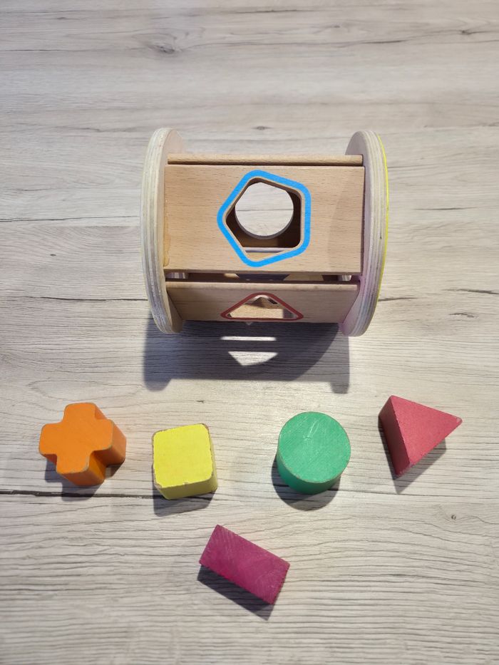 Jeu en bois qui roule avec les formes - photo numéro 3