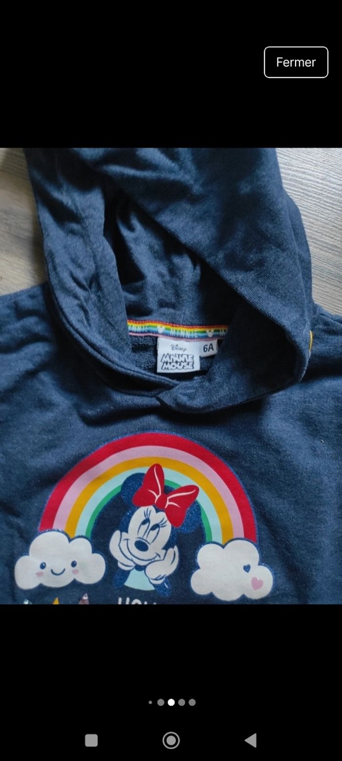 Sweat à capuche Disney Minnie fille 6 ans - photo numéro 4