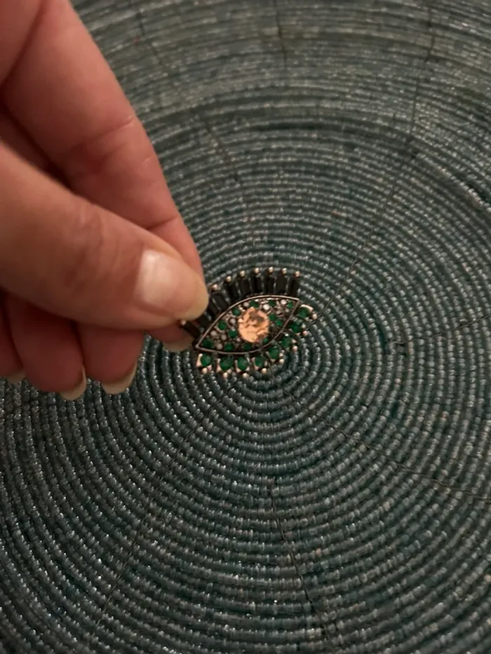 Fascinato Broche perlé en forme d'oeil. - photo numéro 2