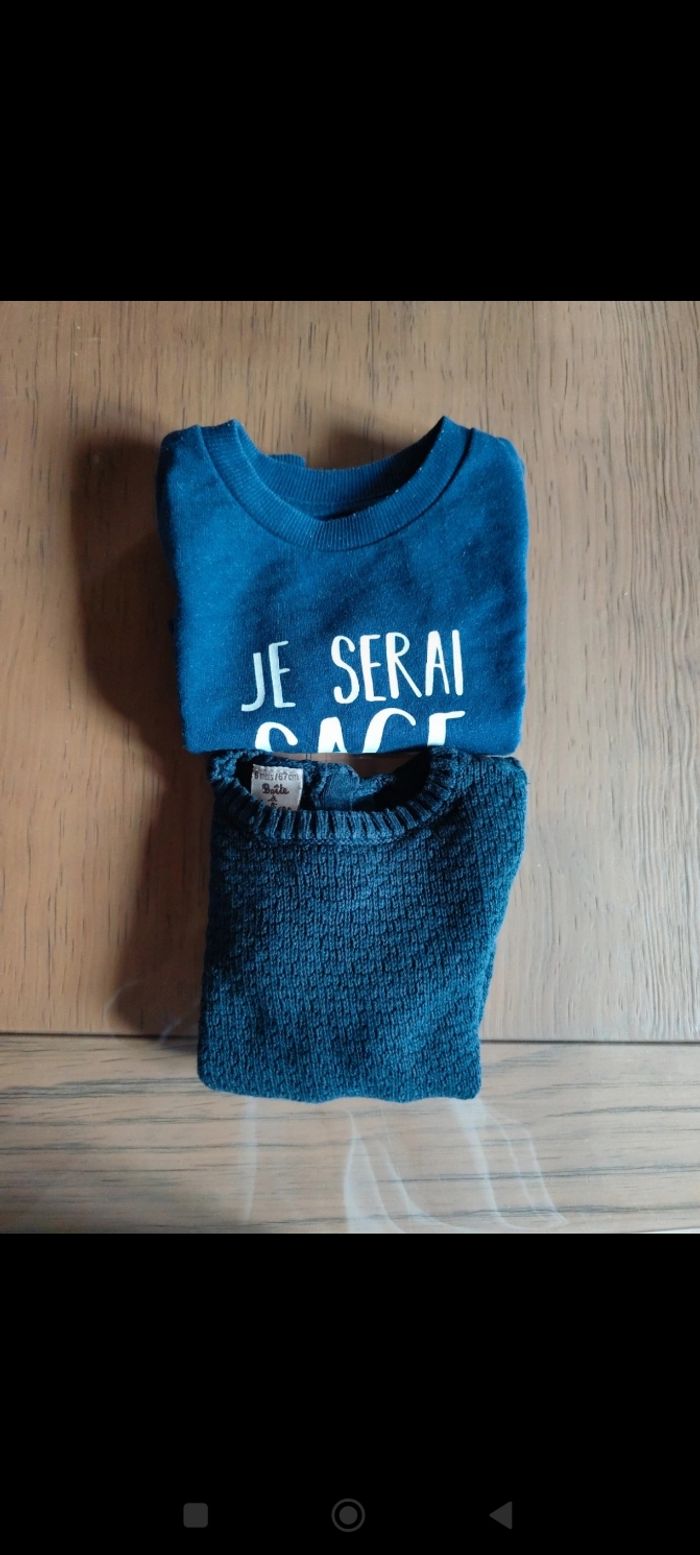 Lot de 2 pulls 6 mois