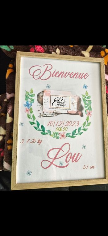 Cadre feuille bébé 