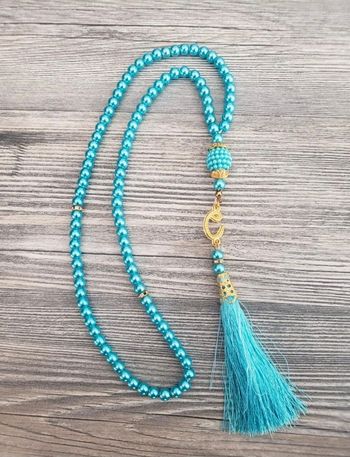 Tasbih en perles bleu ciel