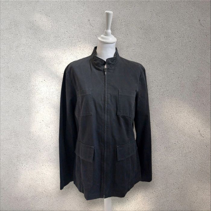 Veste en coton noir surchemise femme taille 46