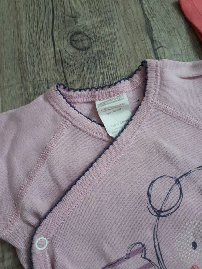 Lot 4 bodies fille 6 mois absorba - photo numéro 6