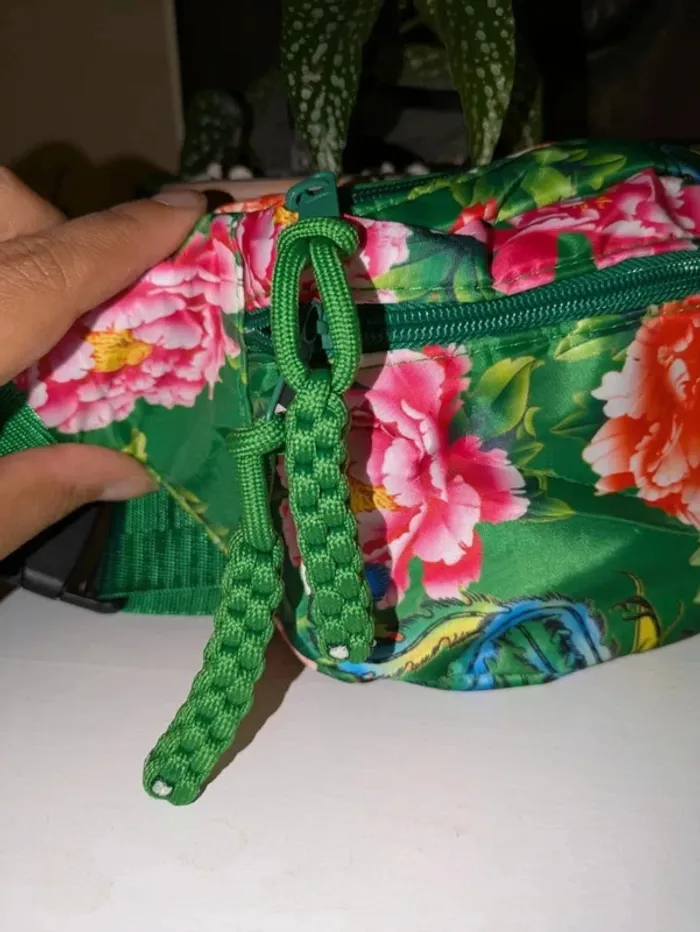 Banane verte à fleurs – sac banane femme tendance été automne accessoire pratique mode casual fleuri - photo numéro 6
