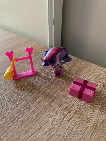 Figurine Pet shop chien violet et accessoires