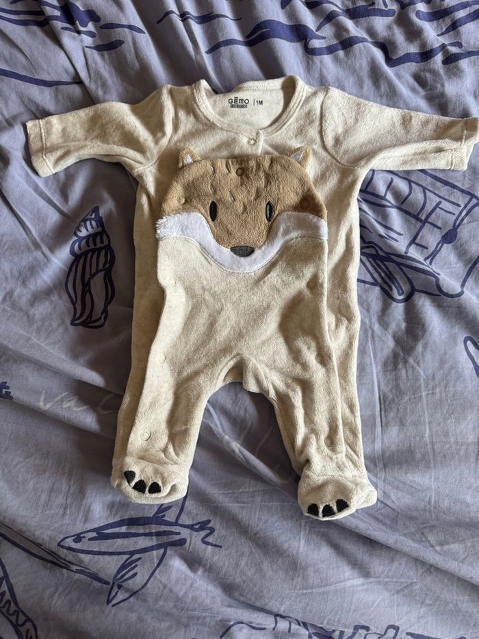 Pyjama beige taille 1 mois - photo numéro 2