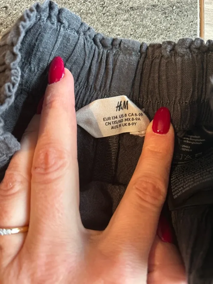 Short en lin fille gris - photo numéro 2