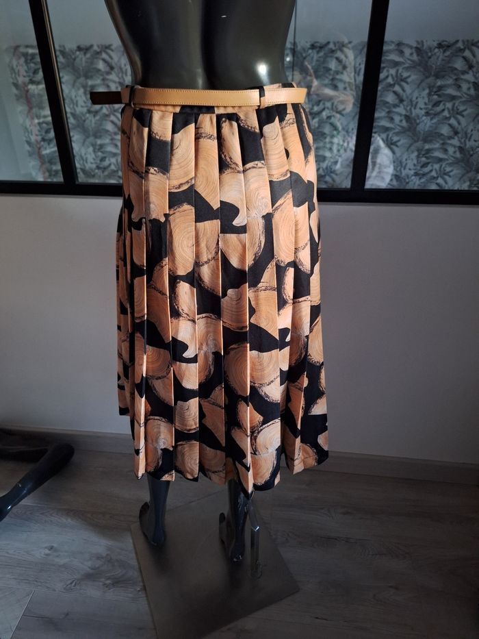 Jupe longue vintage noire et marron