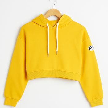 Sweat Crop Top Oversize Jaune Jennyfer – Taille M 38