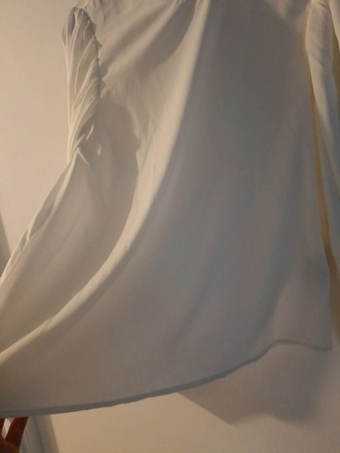 Blouse top blanche manche longue Kiabi transparent Taille S Très bon état - photo numéro 3