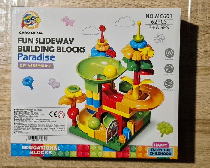 Jeu Toboggan à Billes / Jeux de Construction Éducatif 62 Pièces (Neuf) - photo numéro 3