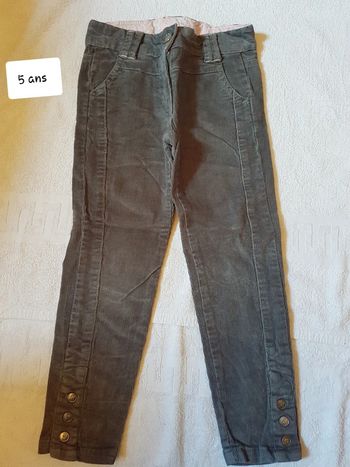 Pantalon velour sergent major 5 ans