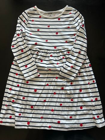 Robe marinière avec pommes 4 ans