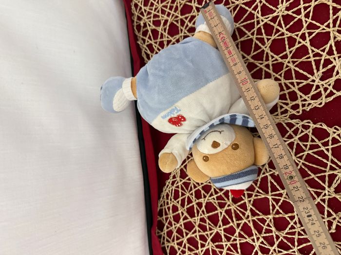 Doudou ours marin bavoir poisson rouge brodé TAKINOU - photo numéro 2