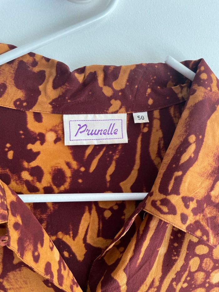 Chemise en soie bordeaux et orange Prunelle - photo numéro 3