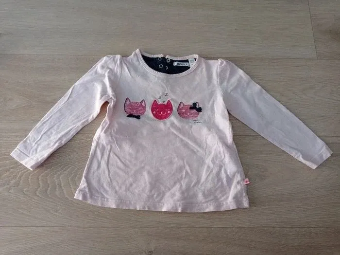 Haut de pyjama rose chat Okaïdi 4 ans