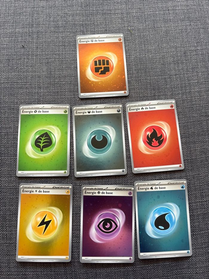 Lot 7 Cartes Pokémon energie holographique EV1 Ecarlate et Violet