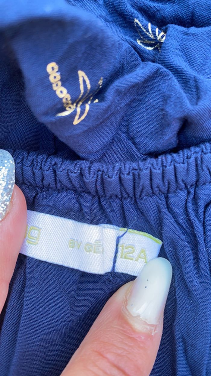 Robe enfant taille 12 ans marine et dorée - photo numéro 3