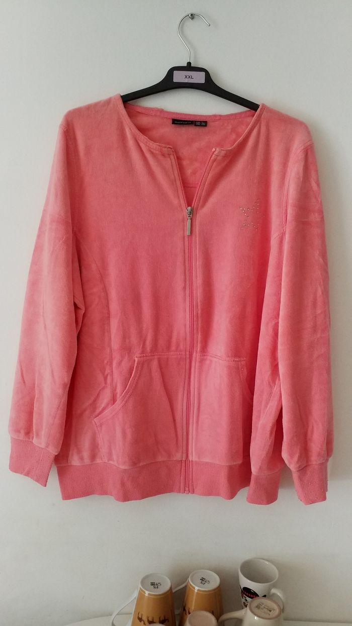 ensemble corail femme taille élastique avec cordon et poches taille 50 /52 neuf - photo numéro 2