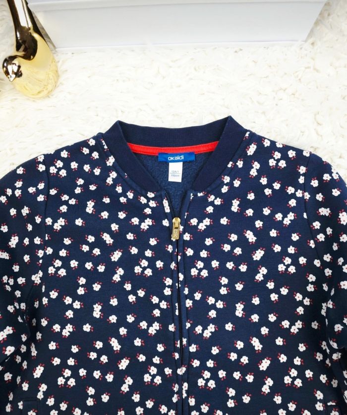 Teddy zippé bleu marine Fille taille 12 ans marque Okaidi 🦜 - photo numéro 8