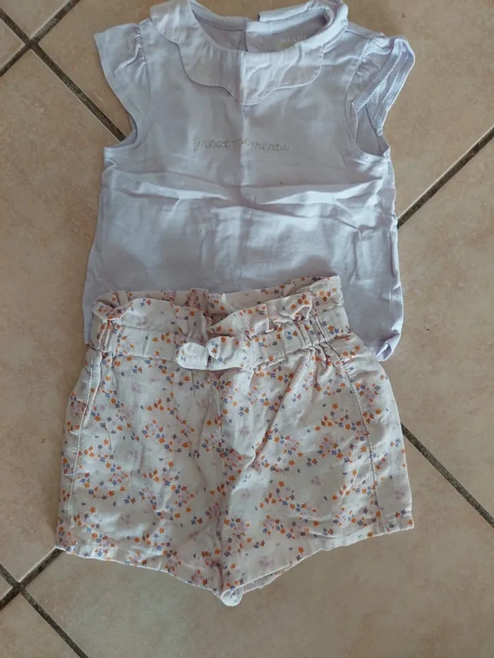 Ensemble Tee-shirt short 6 mois