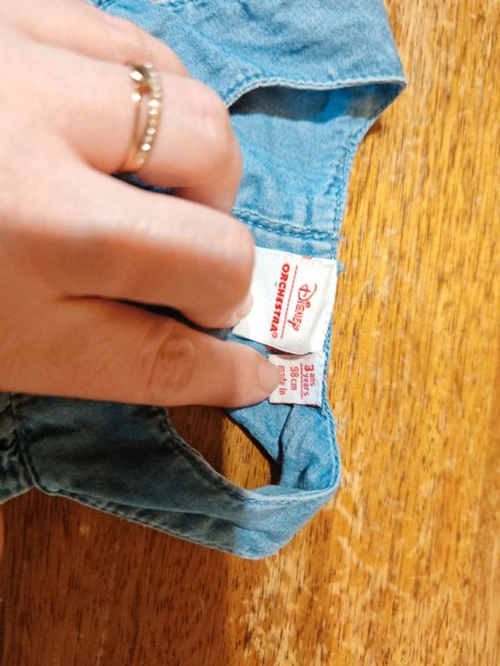 Combi short couleur jean Minnie taille 3 ans - photo numéro 3