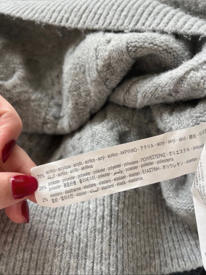Pull torsadé gris bershka - photo numéro 5