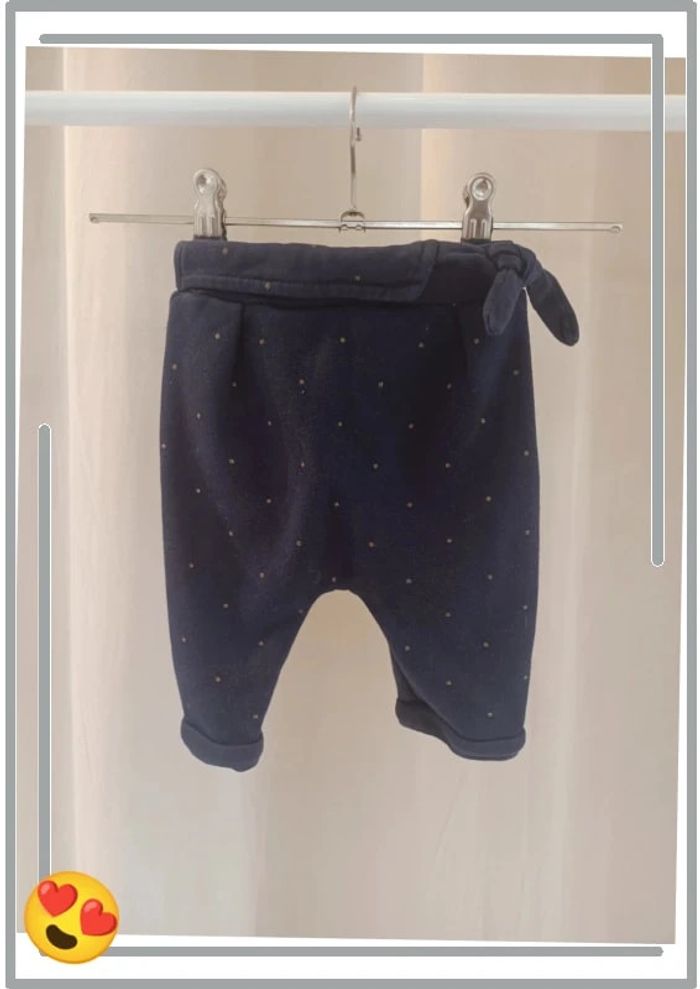 Pantalon sarouel polaire bleu 3 mois Kiabi