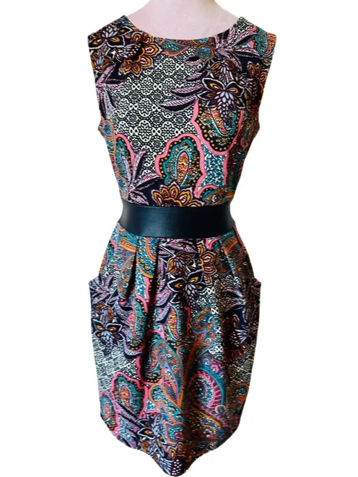 🧡🍁Robe vintage italien S/M folk romantique motif cachemire ethnic chic paisley dress 🍁🧡 - photo numéro 11