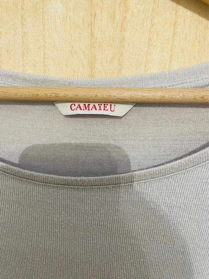 T-shirt Camaïeu manches courtes, long taille M - photo numéro 4