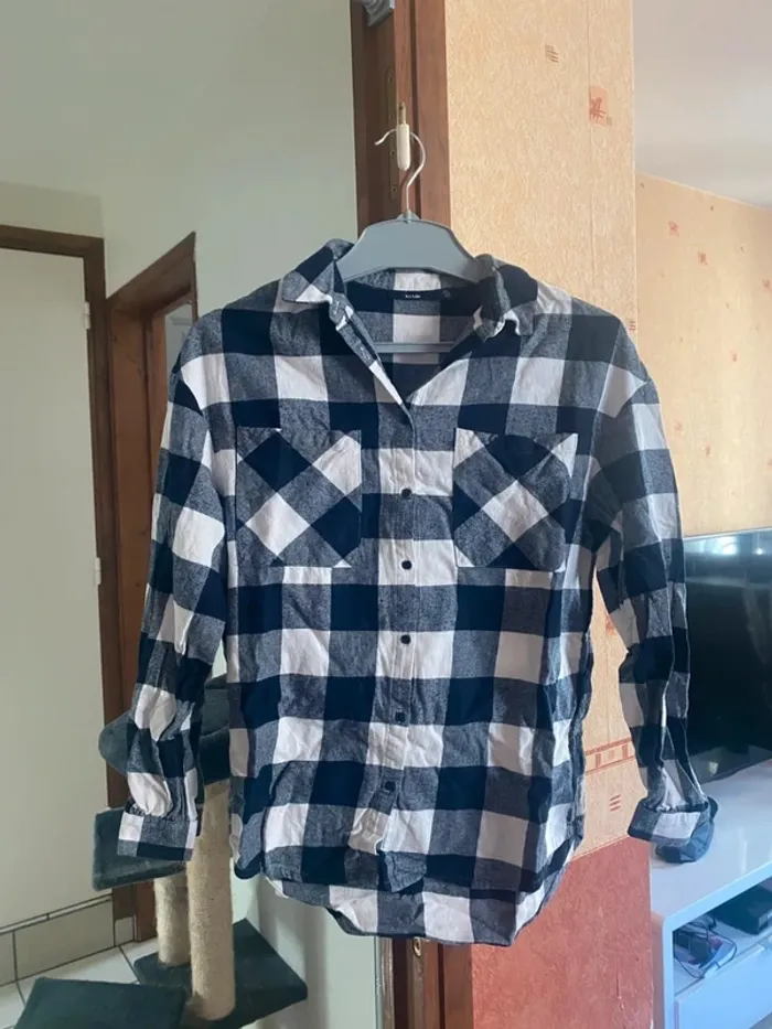 Chemise à carreaux bleu & blanc – Taille XS – Kiabi - photo numéro 2