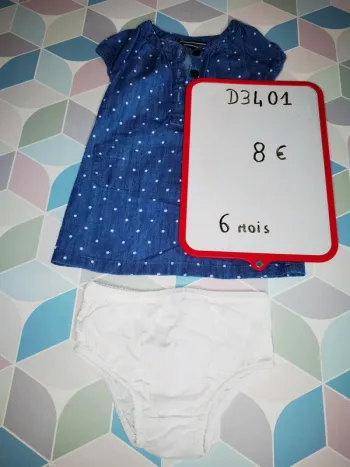 D3401 - ensemble fille 6 mois