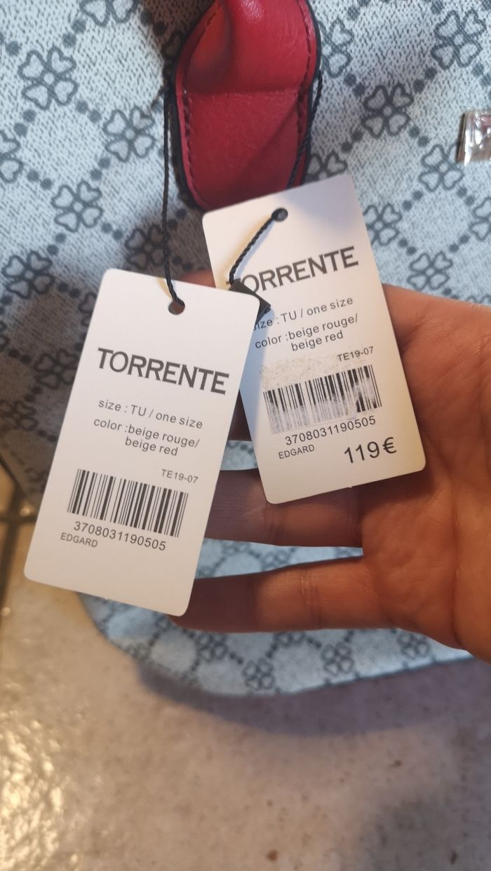 Sac à main Torrente Neuf beige et rouge - photo numéro 5