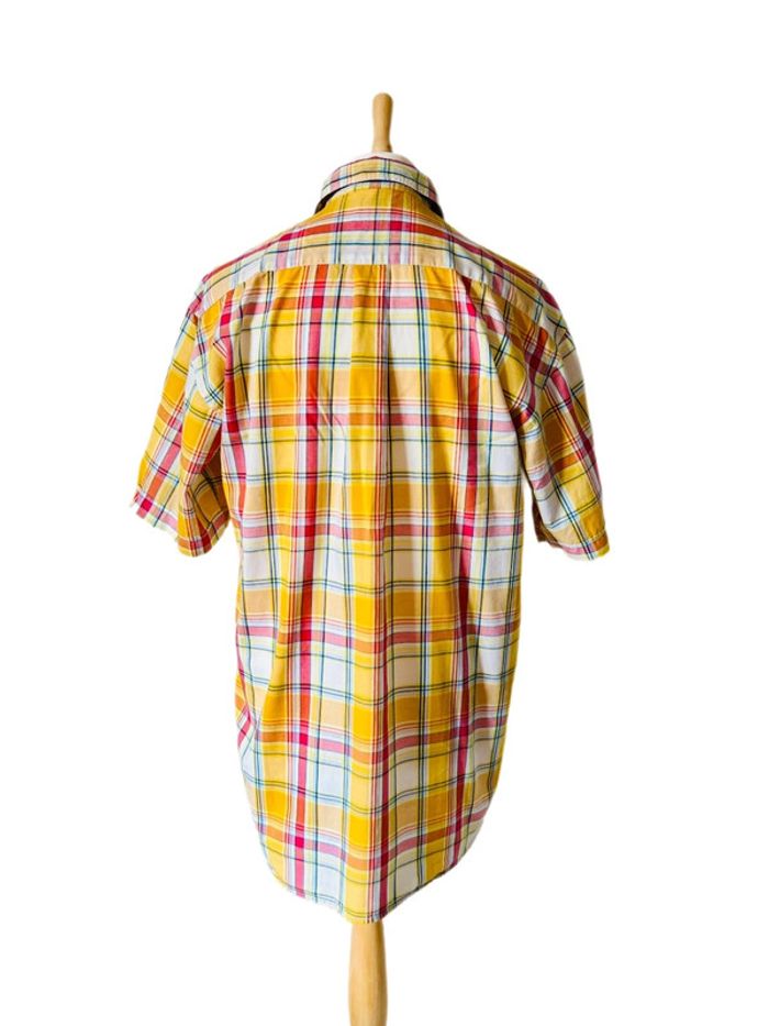 🟡 Chemise d’été vintage homme à carreaux jaune Bart Simpson yellow checkered shirt🟡 - photo numéro 8