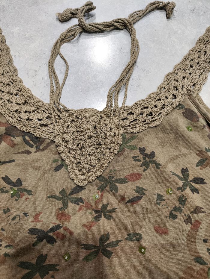 Haut débardeur sans manches kaki – taille 36 - photo numéro 4