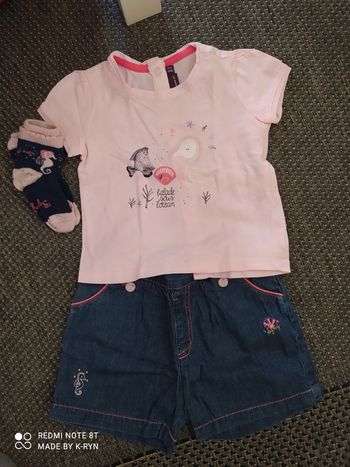 Ensemble short + tee-shirt 9 mois
