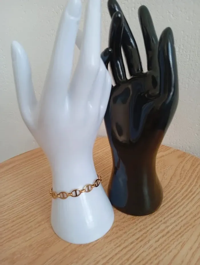 Solde 💝 Bracelet double chaine d'ancre enchaînée en acier inoxydable idée cadeau femme