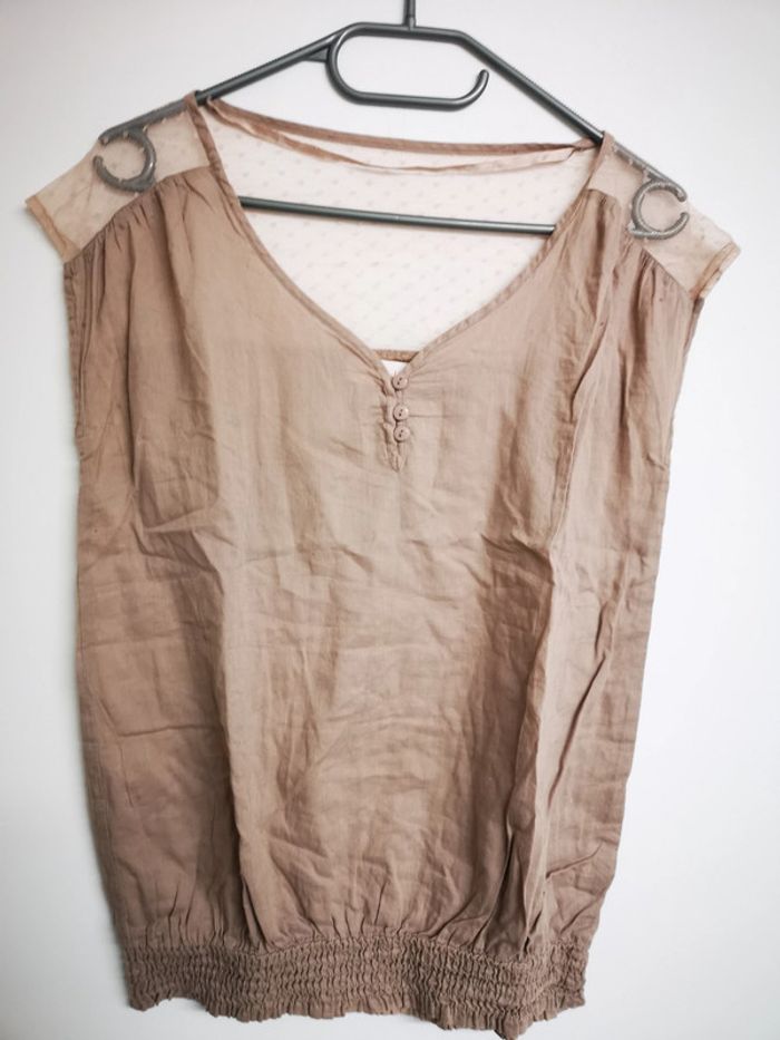 Blouse gemo taille 40 rose poudré - photo numéro 3