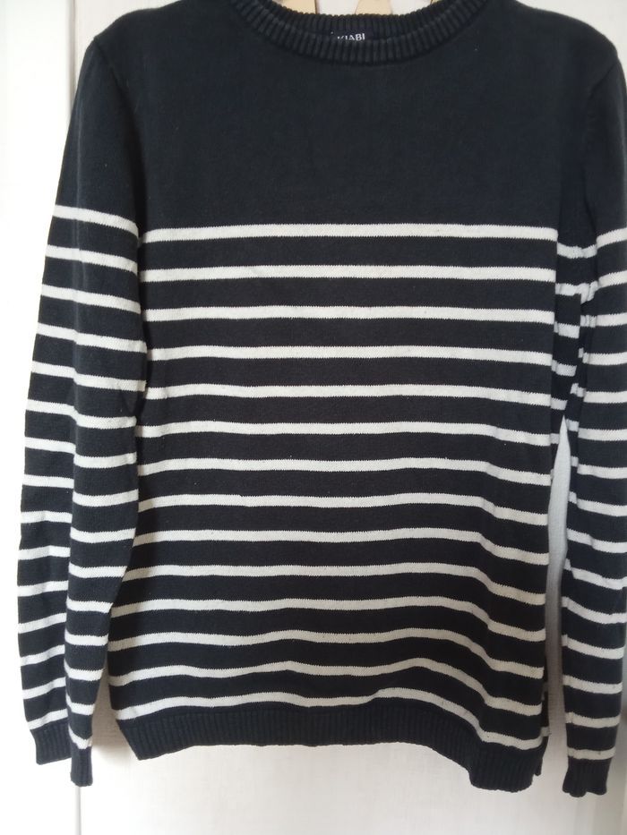 Pull garçon style marinière Kiabi 10 ans - photo numéro 2