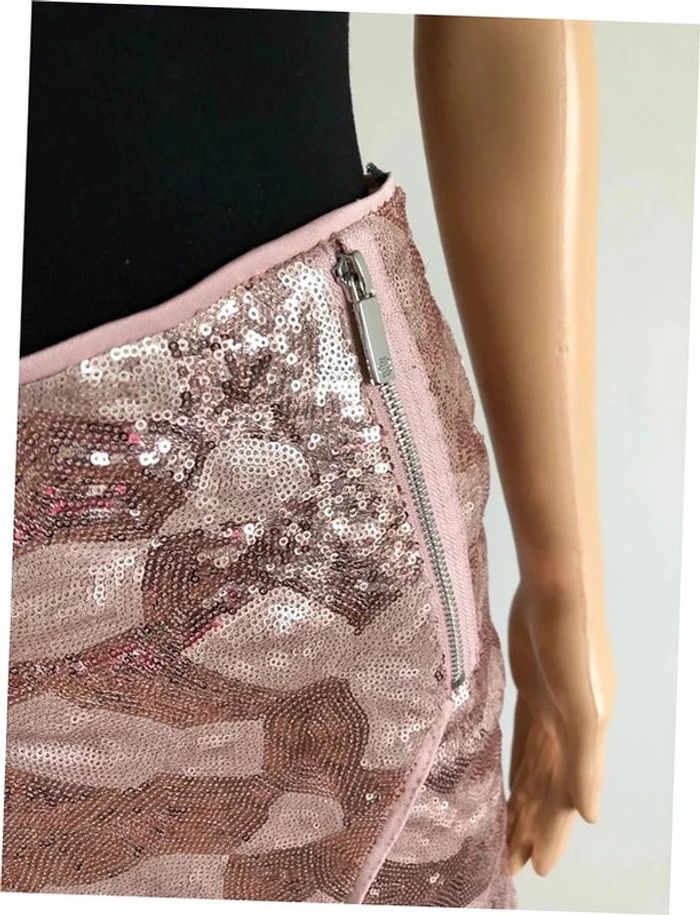 Jupe rose en sequins Morgan taille 34 tBE - photo numéro 6