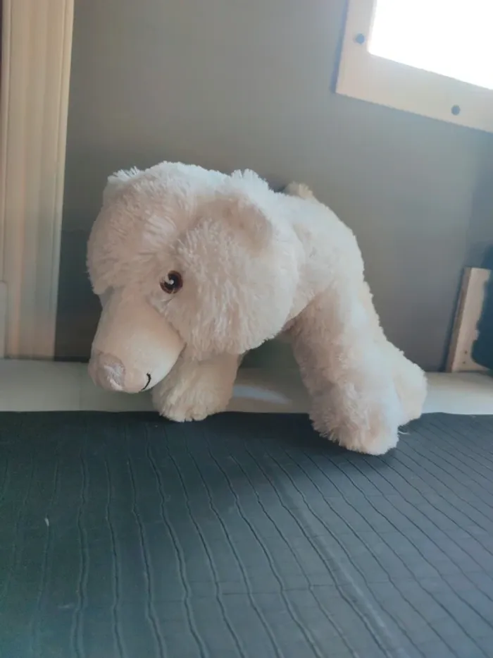 Grosse peluche ours blanc 45 cm - photo numéro 3