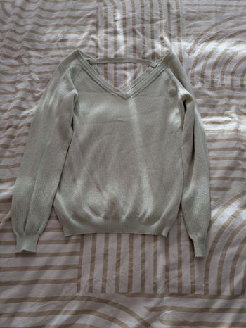 Pull BEST MOUNTAIN - Vert d'Eau Pailleté - Dos Décolleté V