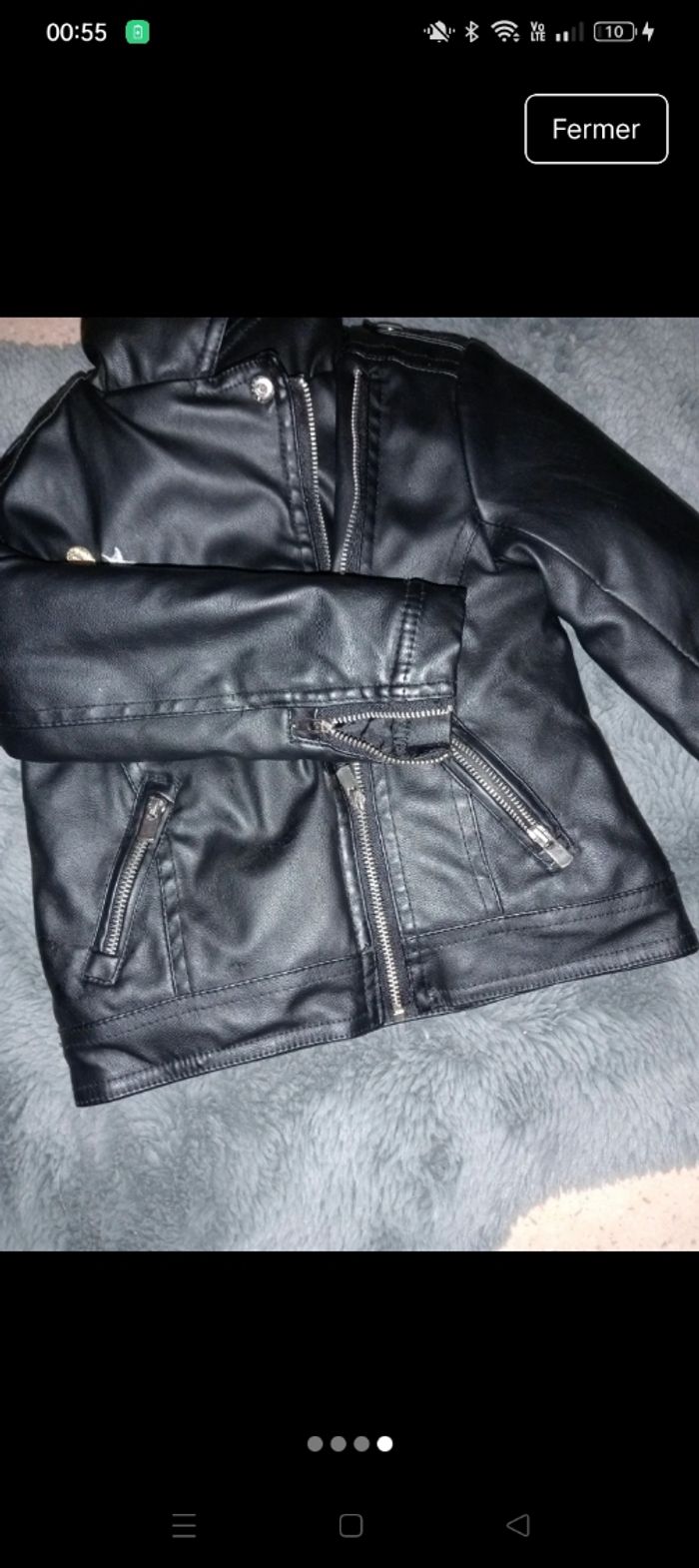 Blouson simili noir - photo numéro 4