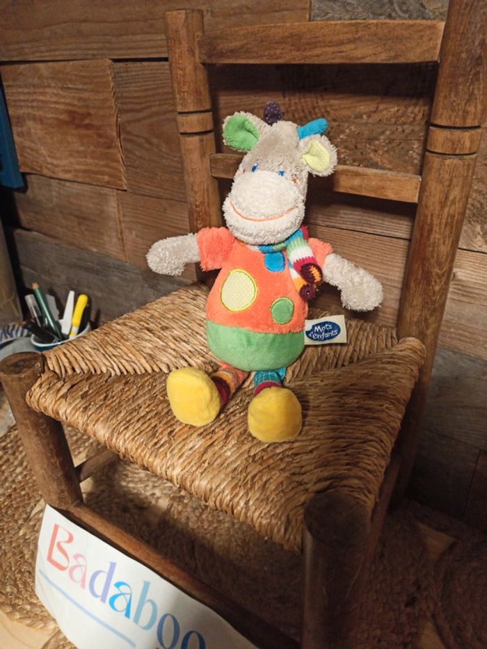 Peluche girafe mots d enfants BE - photo numéro 2