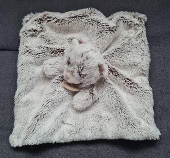 Doudou carré plat ours fourrure chiné- Les flocons - Baby Nat