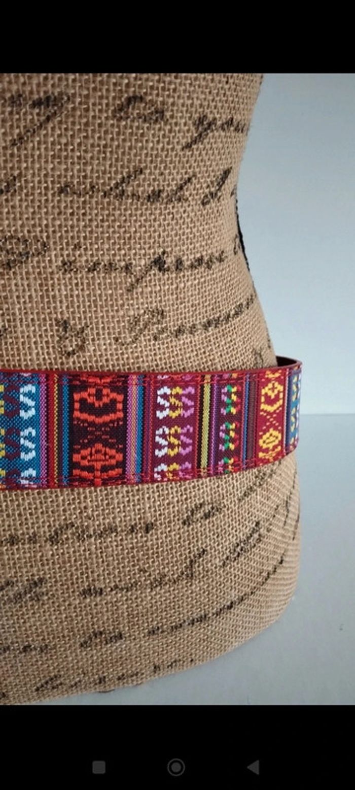Ceinture rouge avec motifs colorés 90 cm - photo numéro 5