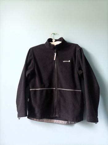 Gilet zippé garçon lafuma 12 ans polaire noir ski sport TBE