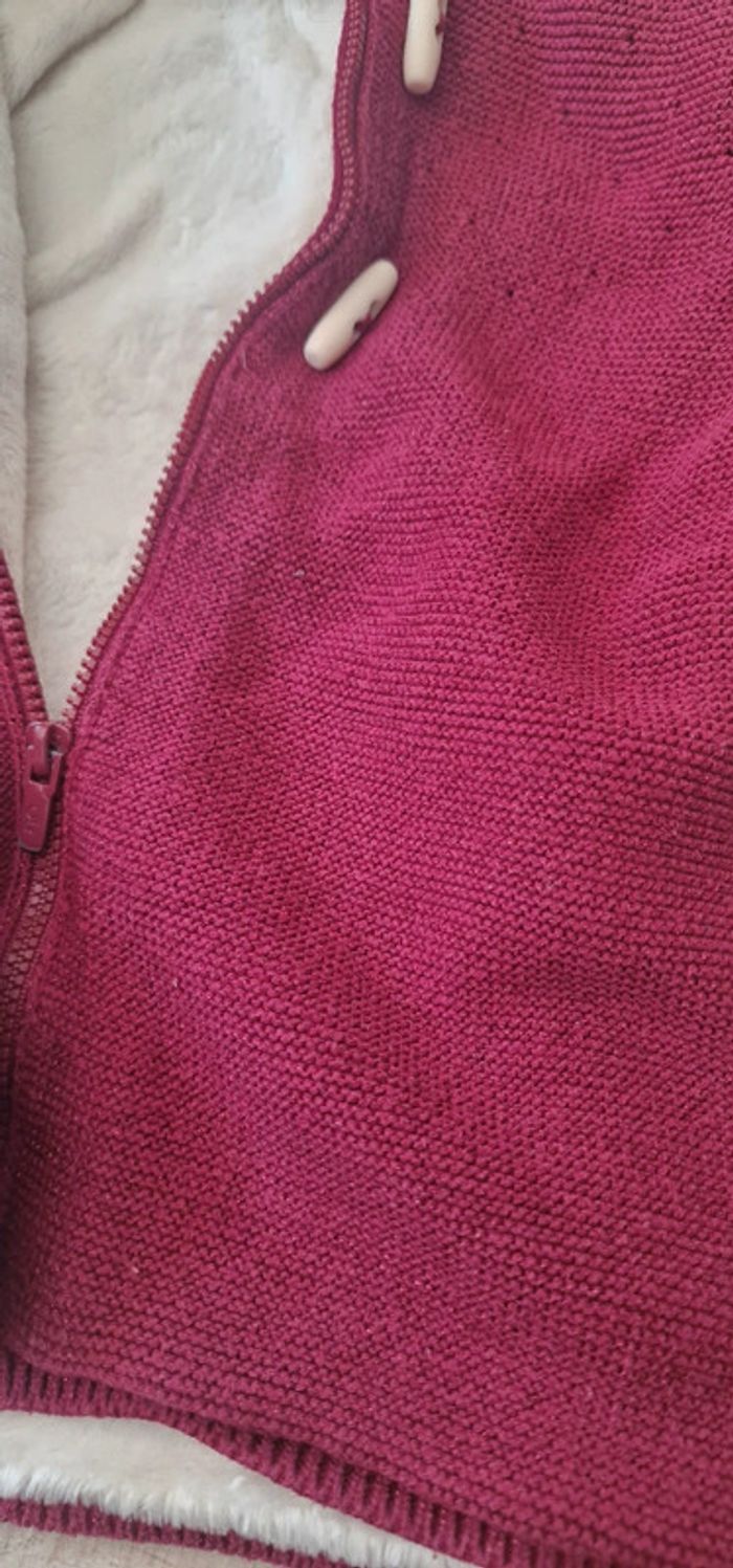 Gros gilet épais bordeaux pailleté 86 cm - photo numéro 2