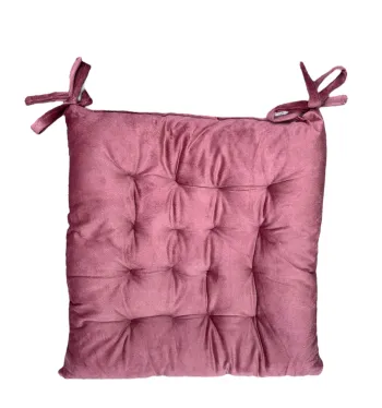 Coussin galette de chaise 40×40 cm – Effet velours Rose Neuf